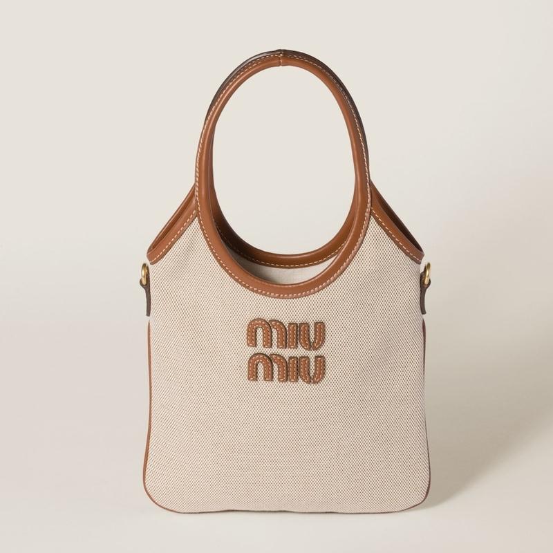 miu miu（ミュウミュウ） MIU MIU IVY キャンバスxレザー バッグ