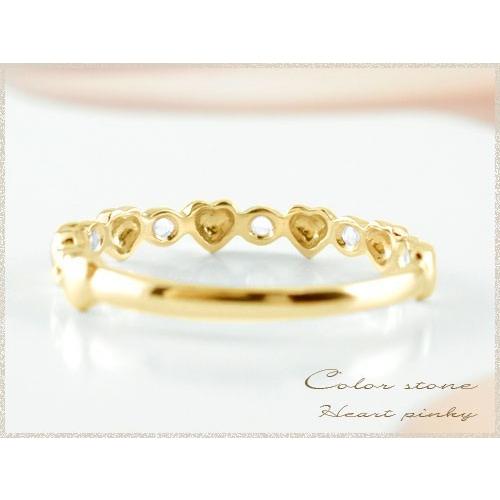 k10 リング アクアマリン ハート指輪 ゴールド ピンキーリング 重ね