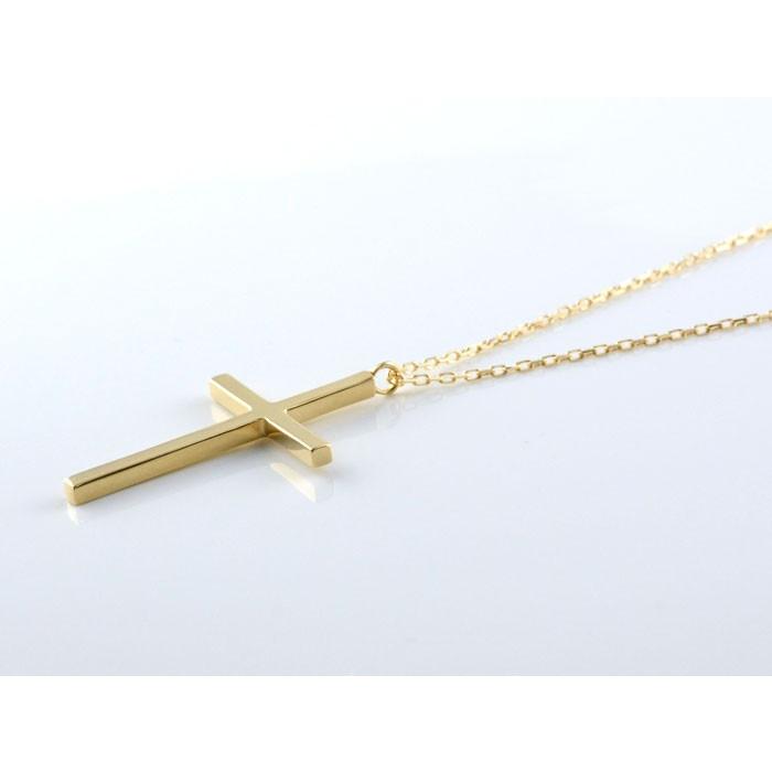 ネックレス レディース 18金 クロスネックレス k18 18k イエロー