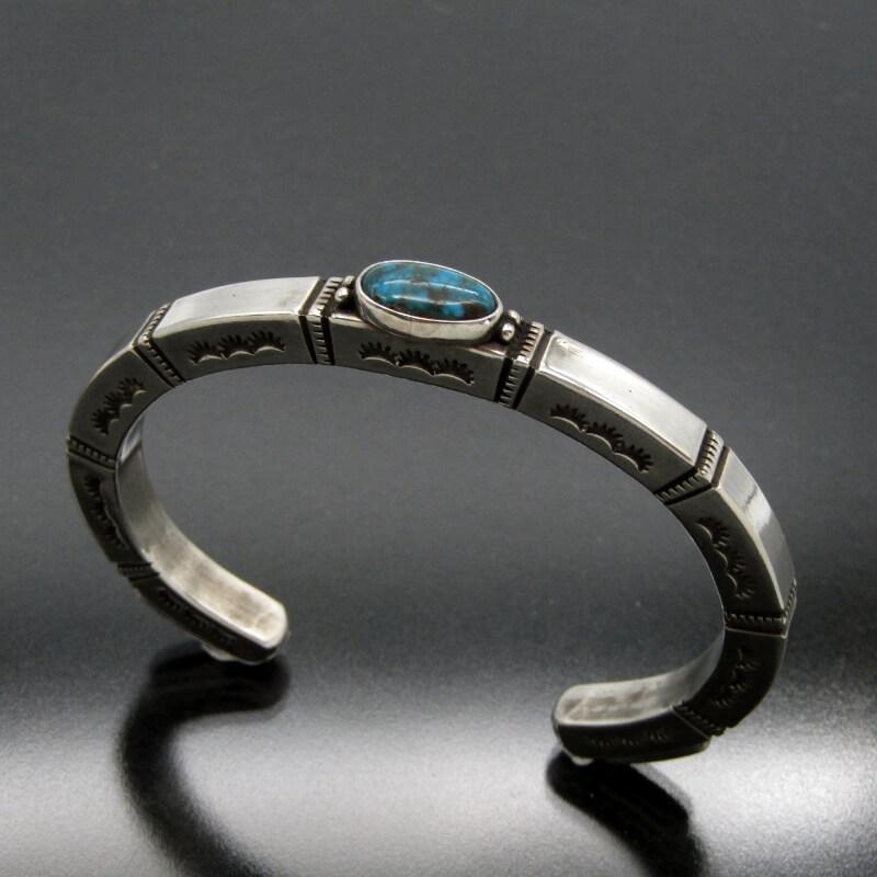 美品 Herman Smith ナバホ族 バングル ターコイズ ハーマンスミス 3面