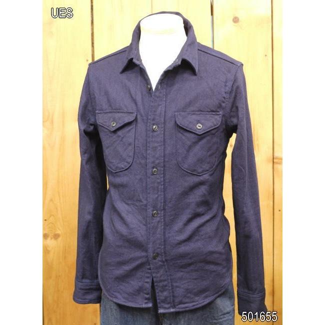 UES（ウエス） 無地ネルシャツ インディゴヘビーネルシャツ No 501655