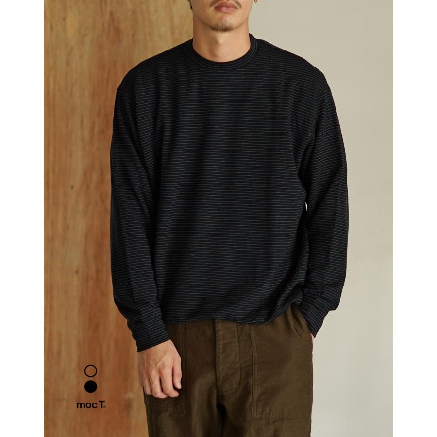 SALE！モクティ mocT プルオーバー フリース ボーダー メンズ LYOCELL