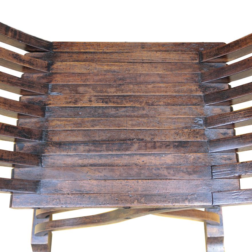 アンティーク サヴォナローラチェア 折りたたみチェア マホガニー材 z