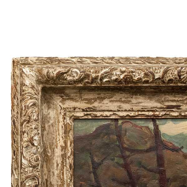 溝口稠 「湖畔秋色」 油彩4号 大正昭和アナキスト前衛画家