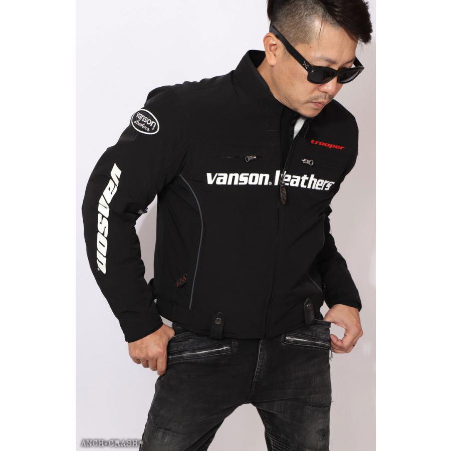 VANSON シングルライダースジャケット ジップアップ 綿100 黒メンズL