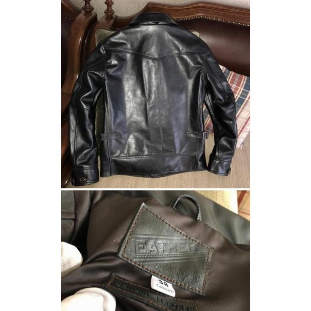 本革 革ジャン ホースハイド 馬革 メンズ/レザージャケット ブラック