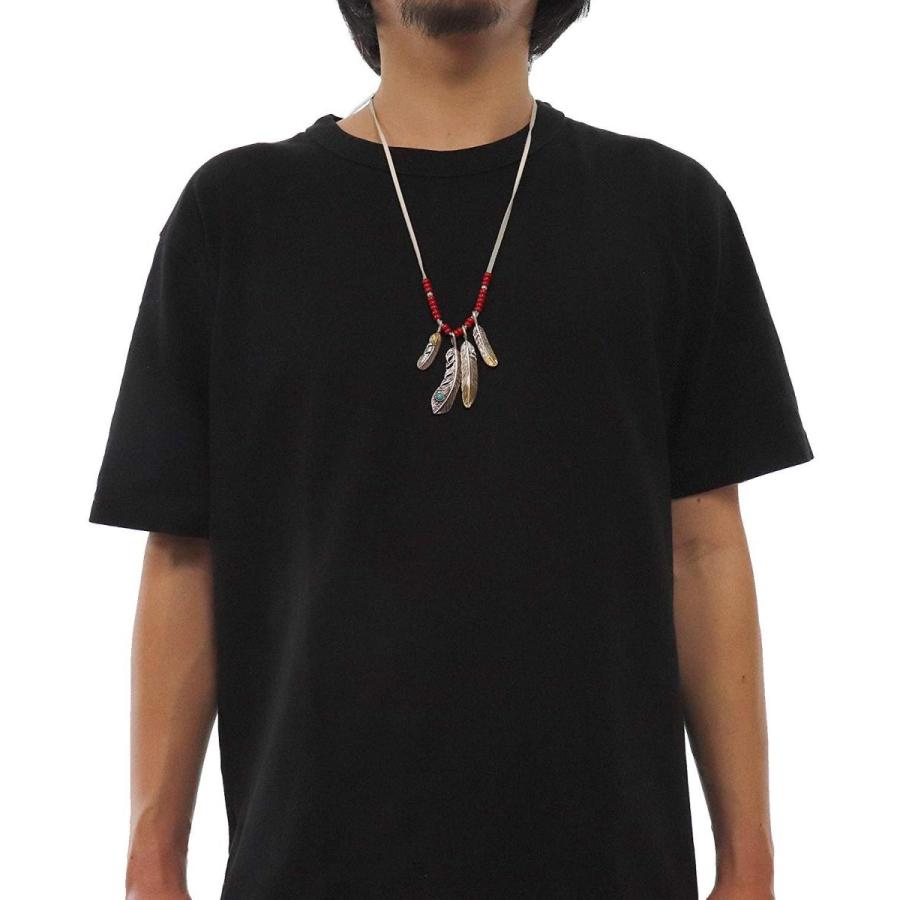 ネイティブ アメリカン ネックレス レザー フェザー ビーズ