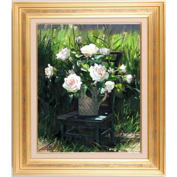 綺麗な薔薇が描かれてる油彩画 キャンパス約36 cmX29cm. 綺麗な薔薇が