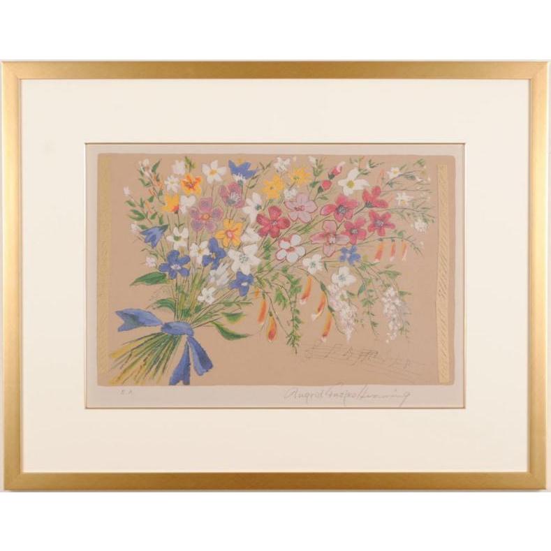 フジ子・ヘミング 花束 花 絵画 リトグラフ シルクスクリーン 版画