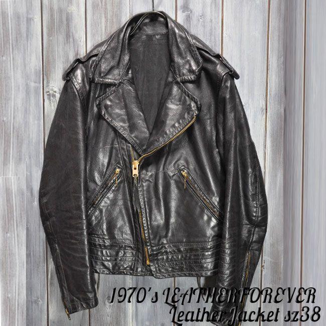 ajito J-54 1970's LEATHER FOREVER 38サイズ ビンテージダブル