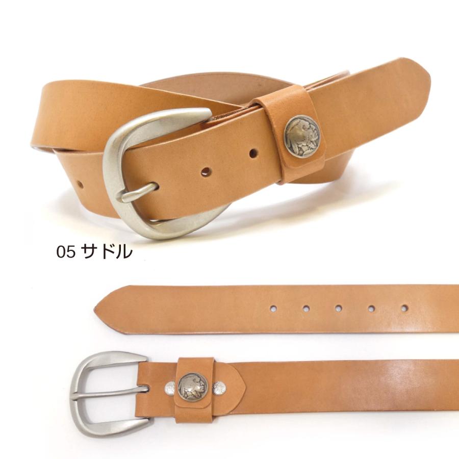40mm コンチョ ベルト サドルレザー クロ 本革 革 レザー カジュアル