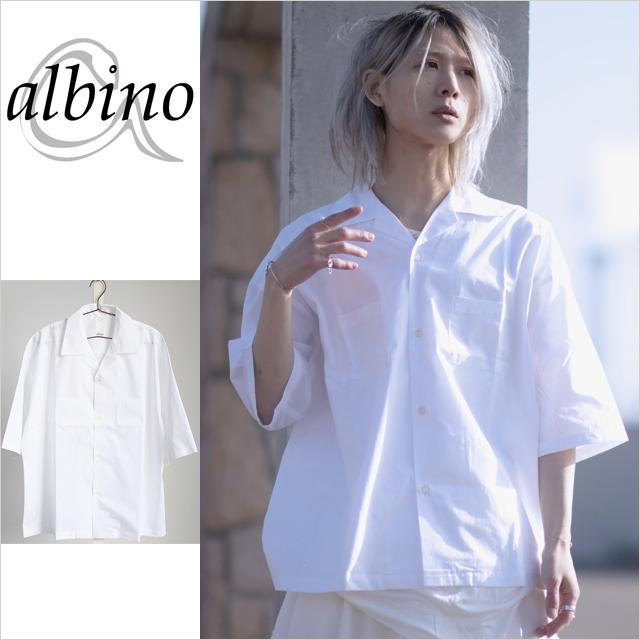 オープンカラーシャツ 開襟シャツ メンズ ショート 半袖 5分袖 キレイ