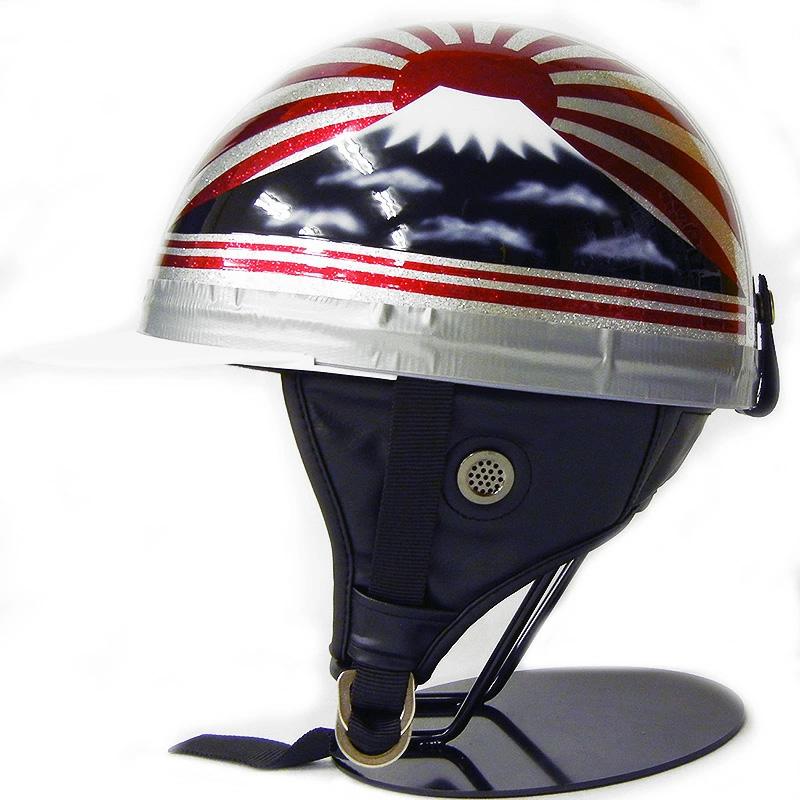 ドリーム カスタムペイント コルク半キャップ ヘルメット 富士日章