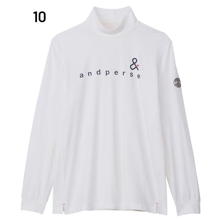 and per se（アンパスィ） 長袖 モックネックシャツ メンズ ゴルフ