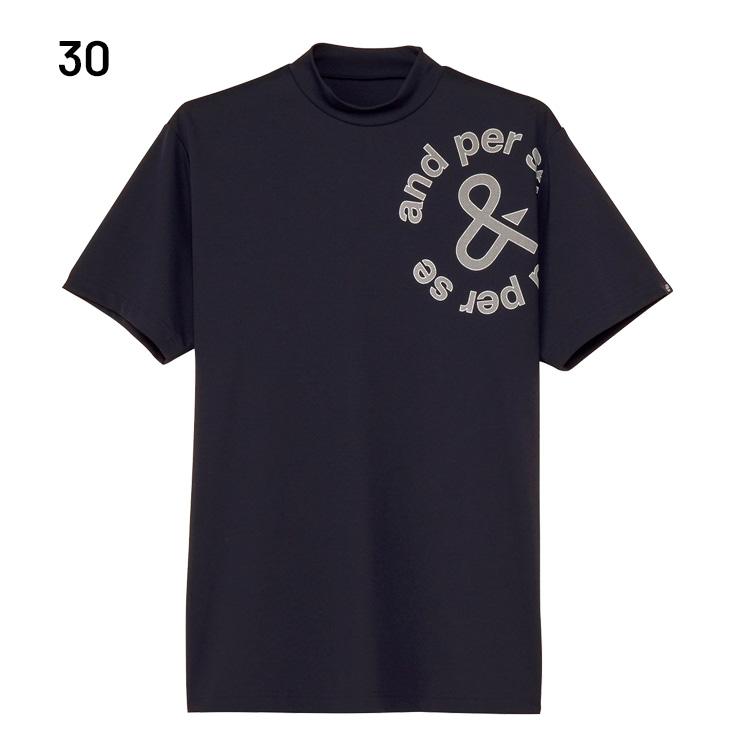 and per se（アンパスィ） 半袖 モックネックシャツ メンズ ゴルフ