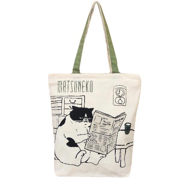 Mintinn A4縦型トートバッグ 28003 マツネコ 朝刊 : 銀座エアポート