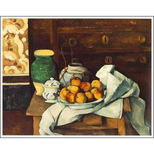 絵画インテリア 額付(銀) 油絵 uF6-063704 静物 果物 瓶 絵画