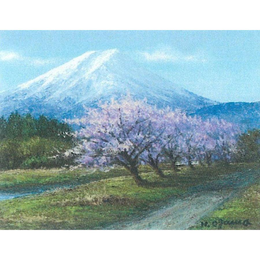 ☆春の白川郷・肉筆油彩画・F6キャンバス ☆春の白川郷・肉筆油彩画