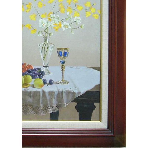 絵画 油絵 田浦信勝 肉筆油絵 静物画 花とくだもの F10 : アートフジ