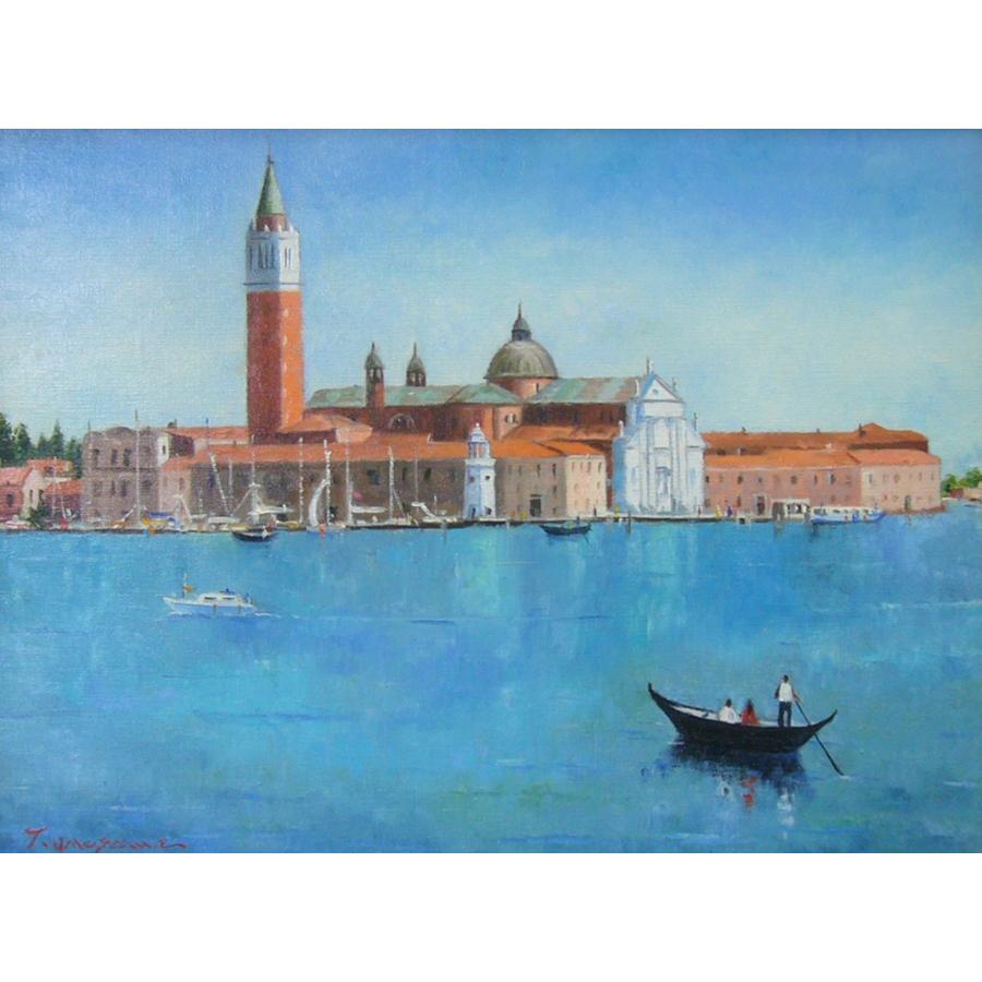 絵画 油絵 梅沢民雄 肉筆絵画 風景画 ベニス P10 送料無料 : アート