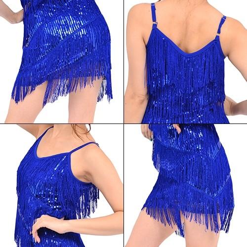 ダンス衣装 ワンピース【シルバー・ゴールド・ブルー】【社交ダンス