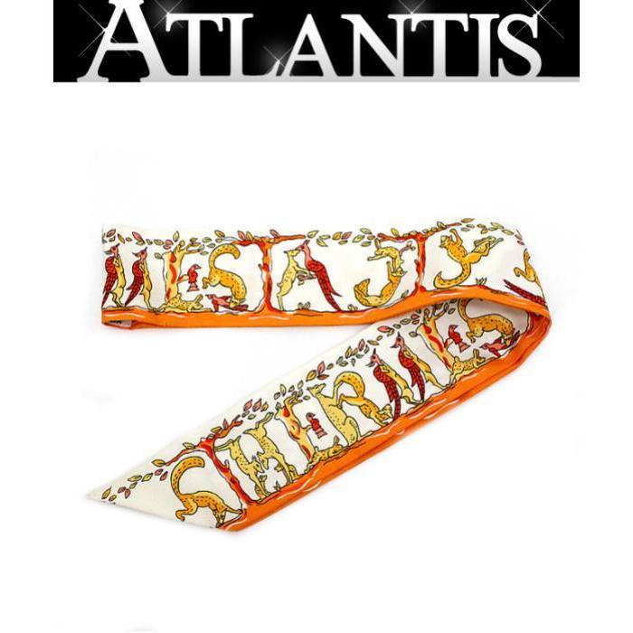 HERMES（エルメス） 美品 ツイリー 動物柄 アニマル柄 スカーフ