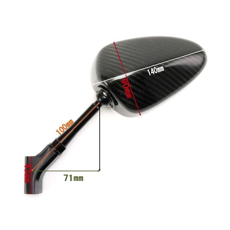 SIMOTA ツイルカーボンミラー オーバル クリアレンズ 100mmステム