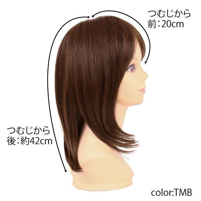 五分ウィッグ ニュアンスストレート 広範囲 トップカバー 部分ウィッグ