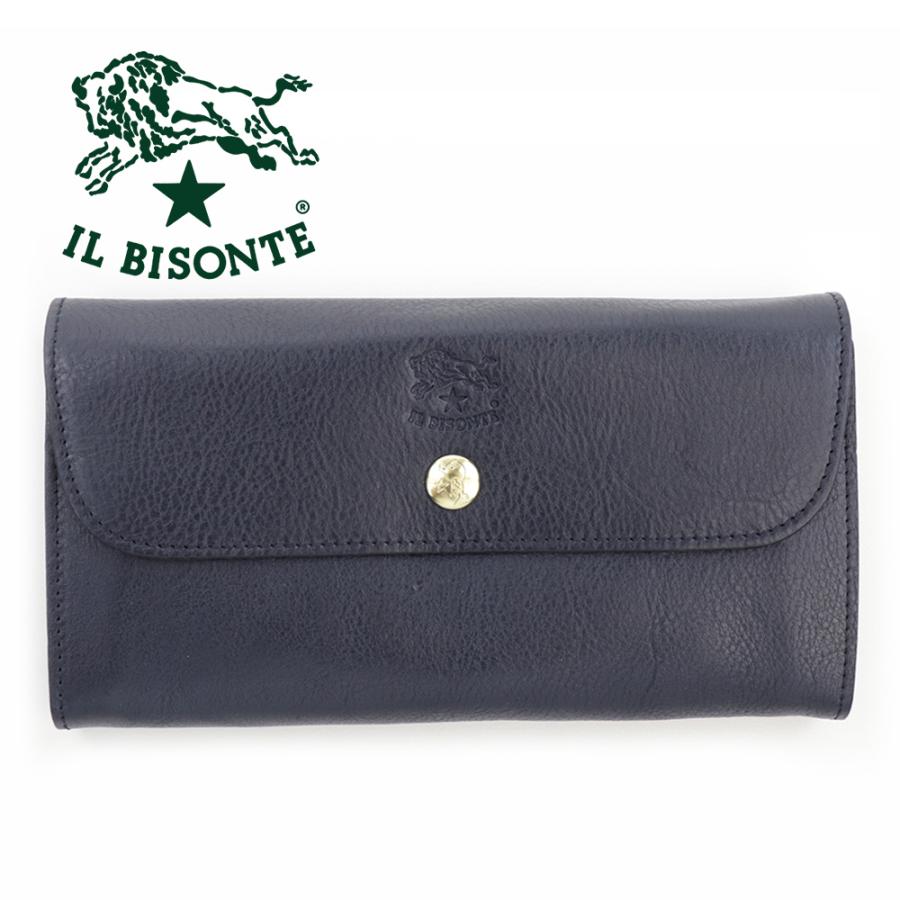 IL BISONTE（イルビゾンテ） 長財布 二つ折り レザー 本革 ネイビー