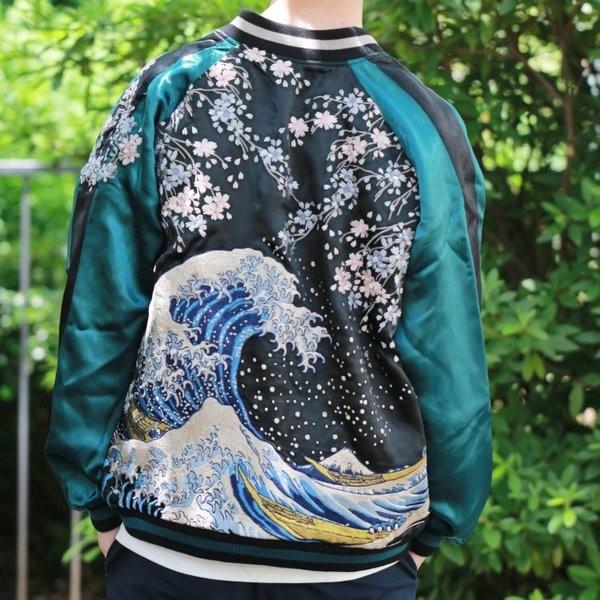 スカジャン 花旅楽団 はなたびがくだんスクリプト 波に桜 SSJ-025 和柄