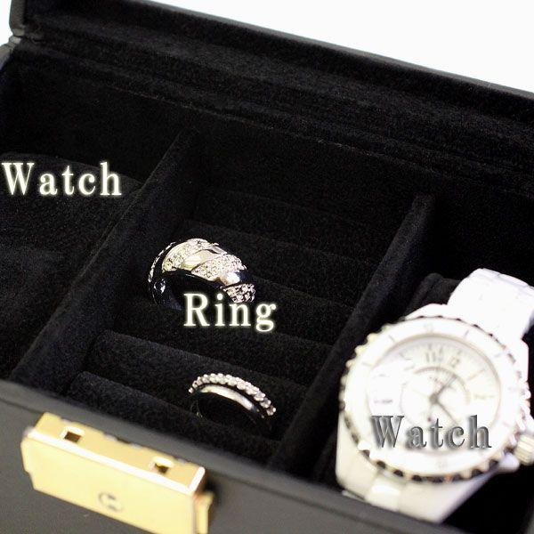 時計入れ 時計2本×リング 高級感 オシャレ 腕時計ケース コレクション