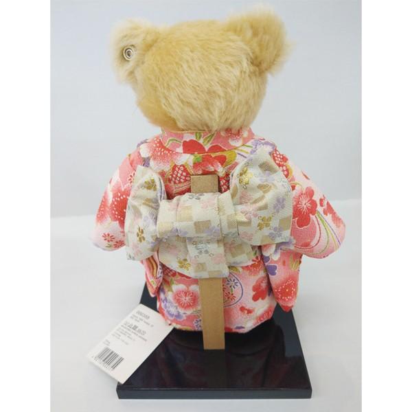 市松人形 シュタイフ テディベア 着物 ピンク steiff 送料無料 : 人形