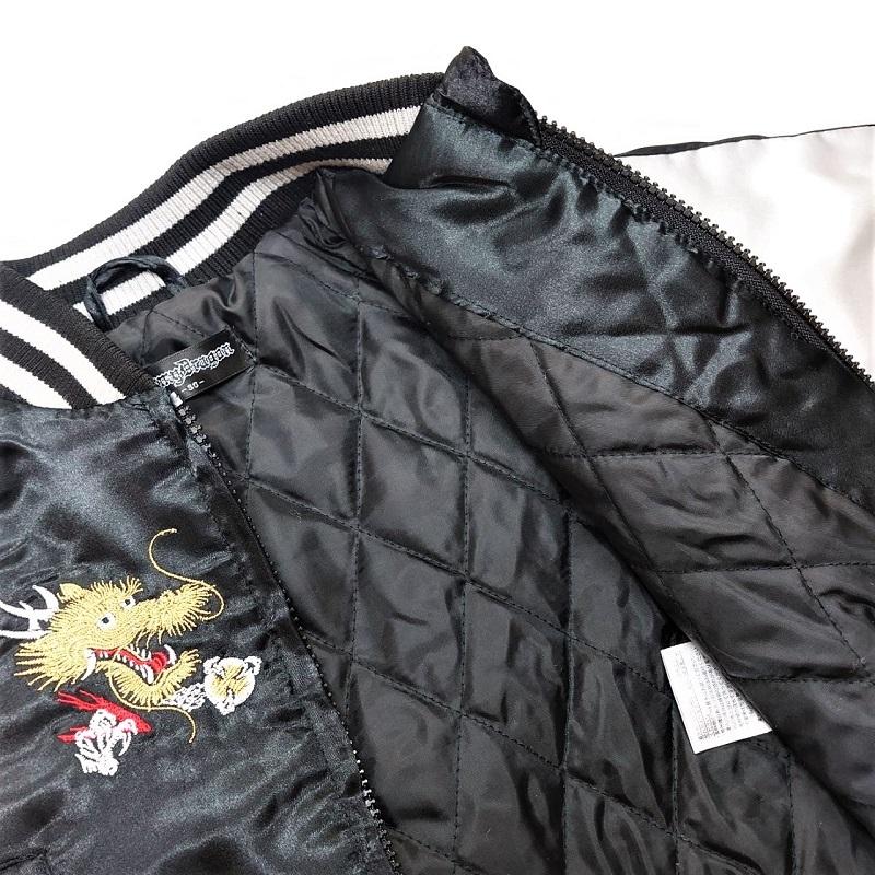 本格刺繍スカジャン ブラック / シルバー 龍 キッズ90cm〜160cm 9