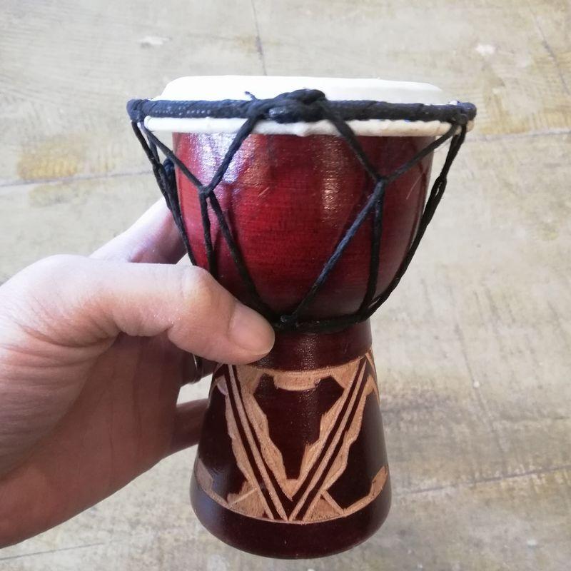 ジャンべ ミニ 楽器 14cm ジェンベ おもちゃ アフリカ太鼓 打楽器 民族