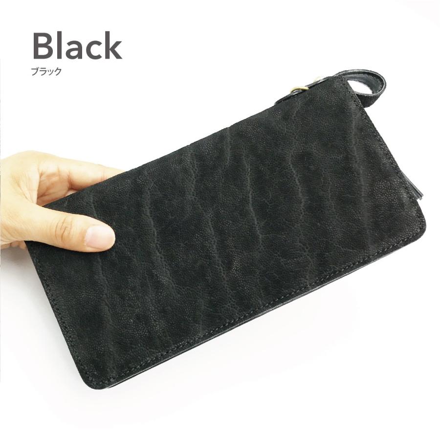 長財布 ゾウ革 メンズ レディース ラウンドファスナー 象革 革 レザー