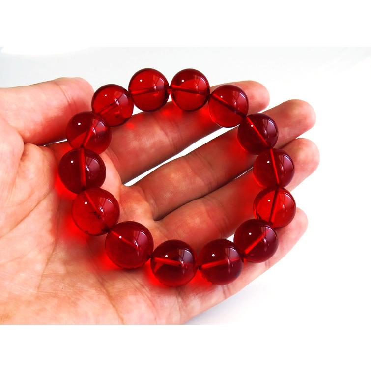 GOLD STONE 激レア特大14mm レッドアンバーブレスレット 琥珀 こはく