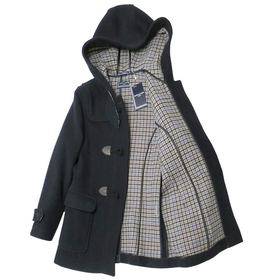 オリーブデオリーブ ダッフルコート グレー ウール 裏地チェック柄 L
