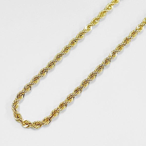 18K ネックレスチェーン メンズ パイプロープ ネックレス チェーン