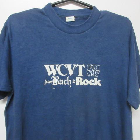 80s アメリカ製 オールド Tシャツ L 紺 ロックFM RKM 80年代