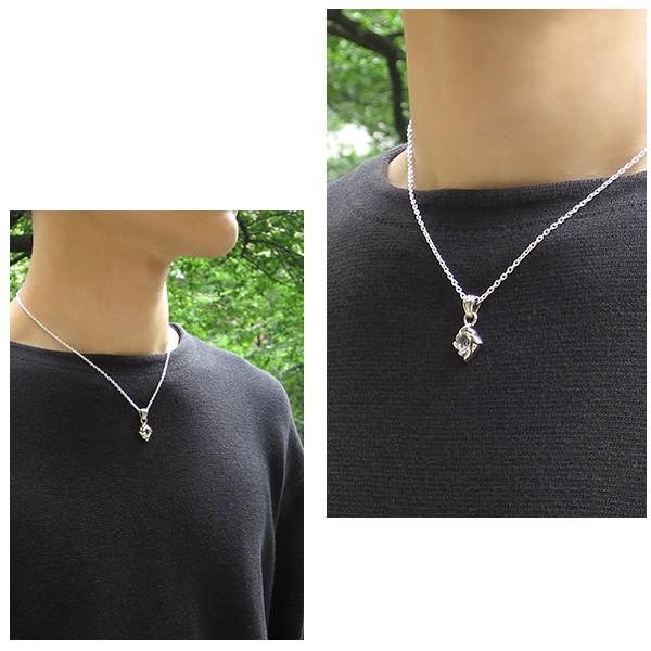 ネックレス メンズ ブランド シルバー フラワー オニキス アメジスト