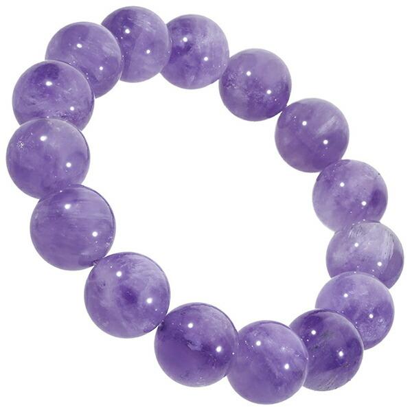 ラベンダーアメジスト ブレスレット 14mm 17〜19.5cm M〜LL サイズ