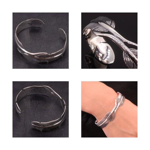 フェザー バングル 羽根 ネイティブ ブレスレット 腕輪 シルバー925 銀