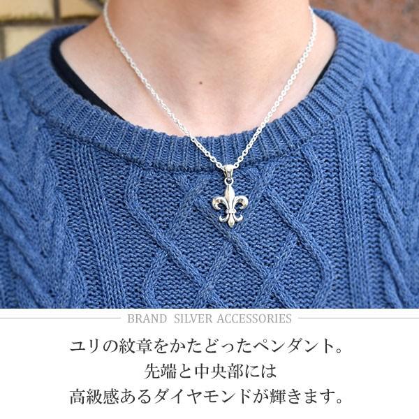 フルール ド リス ペンダントトップ メンズ シルバー ユリ