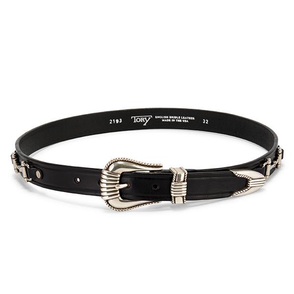 TORY LEATHER（トリーレザー） 【並行輸入品】 ベルト レザー シルバー