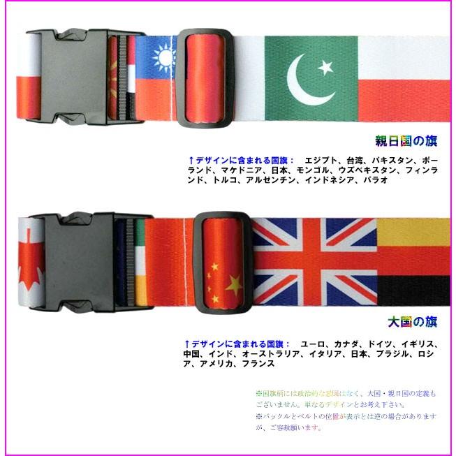 レビュー記入でメール便送料無料」スーツケース ベルト 国旗柄