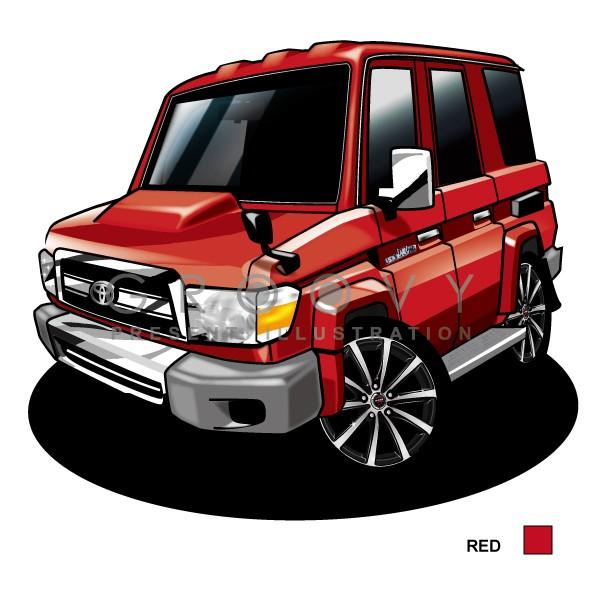 車好き プレゼント トヨタ ランドクルーザー 70 車 イラスト A4版