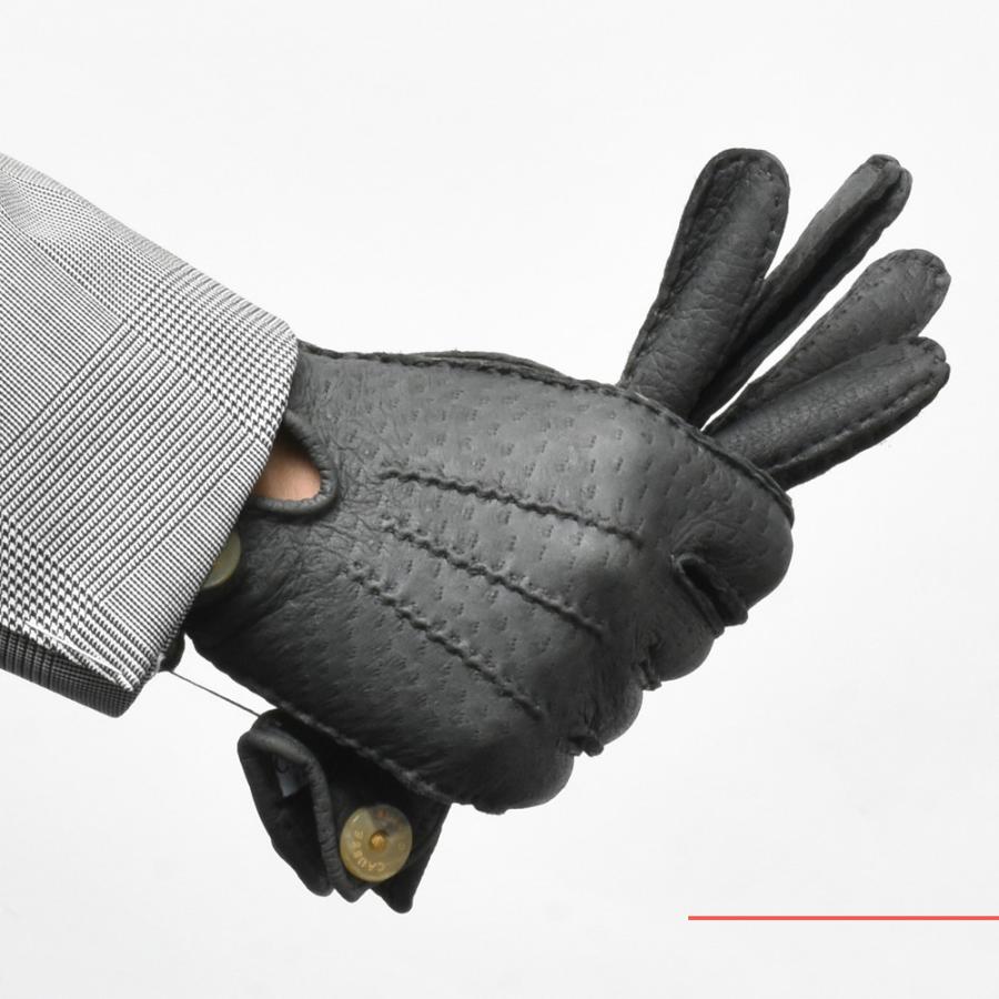 ガンコス CAUSSE 黒 ペッカリー 手袋 ボタン付き ガンコス CAUSSE 黒
