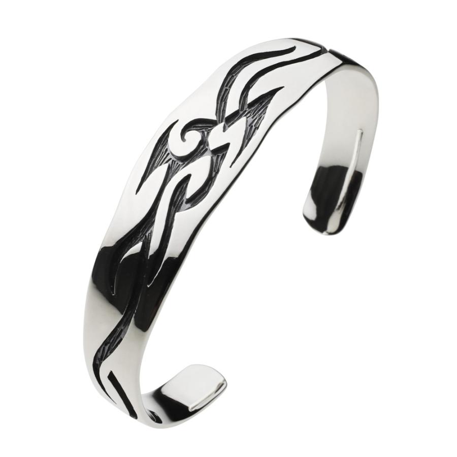 シルバーブレスレット メンズ バングル トライバル シルバー925