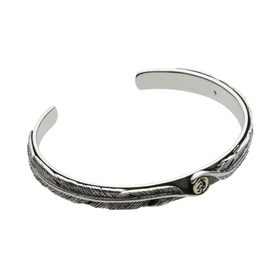 シルバーブレスレット メンズ バングル フェザー ココペリ ネイティブ