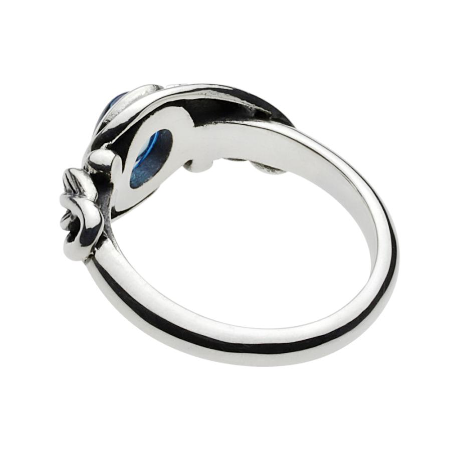 ブルートパーズ シルバーリング 指輪 レディース リーフ 葉 青 石